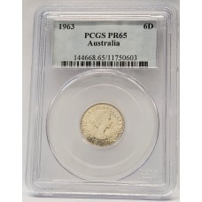 AUSTRALIA 1963 . SIXPENCE . PROOF